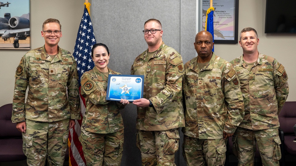 Maj. Gen. Alice Treviño visits 355th Contracting Squadron