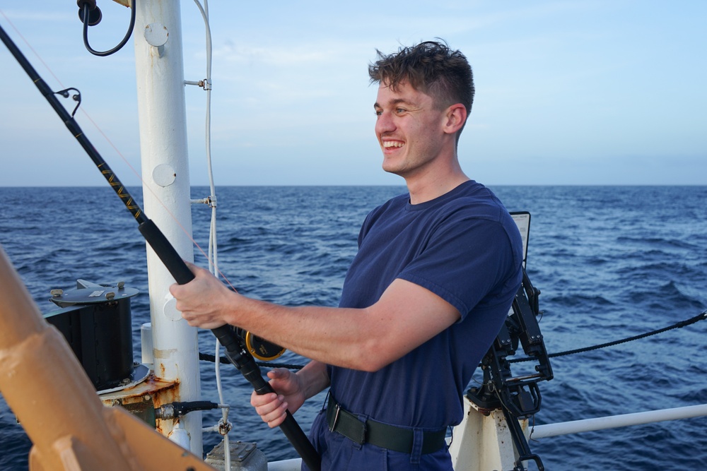 Coast Guard crew members aboard Coast Guard Cutter Stone enjoy liberty