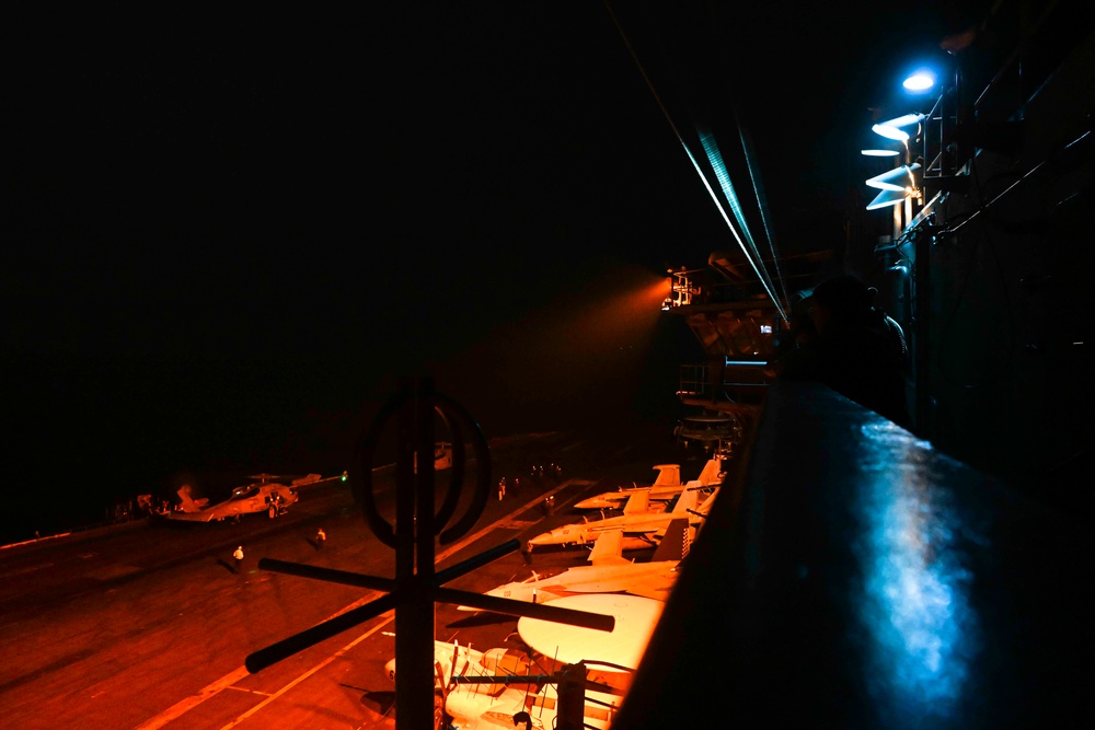 USS Theodore Roosevelt Conducts Night Flight Operations