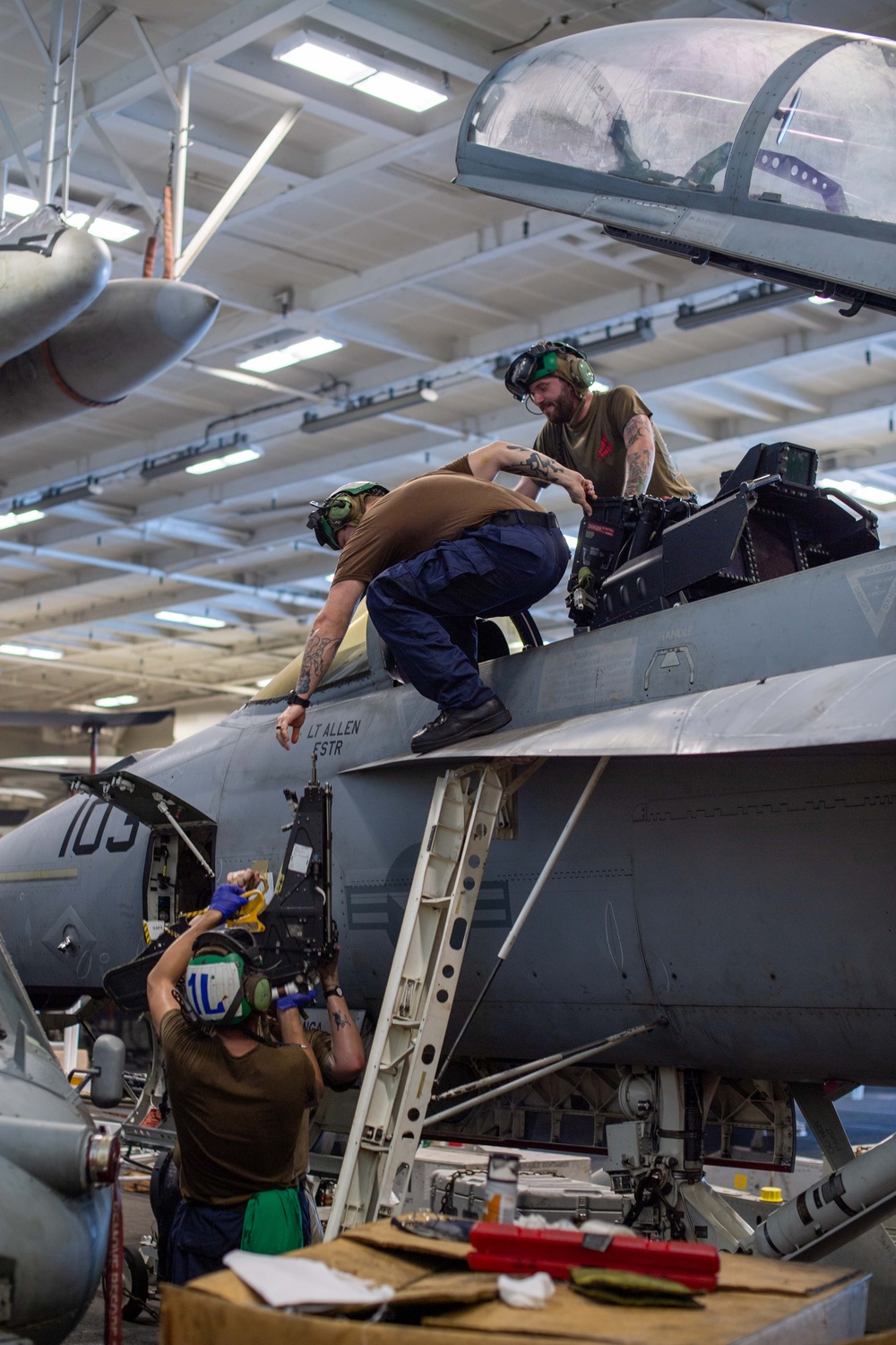 USS Theodore Roosevelt Conducts Routine Aircraft Maintenance