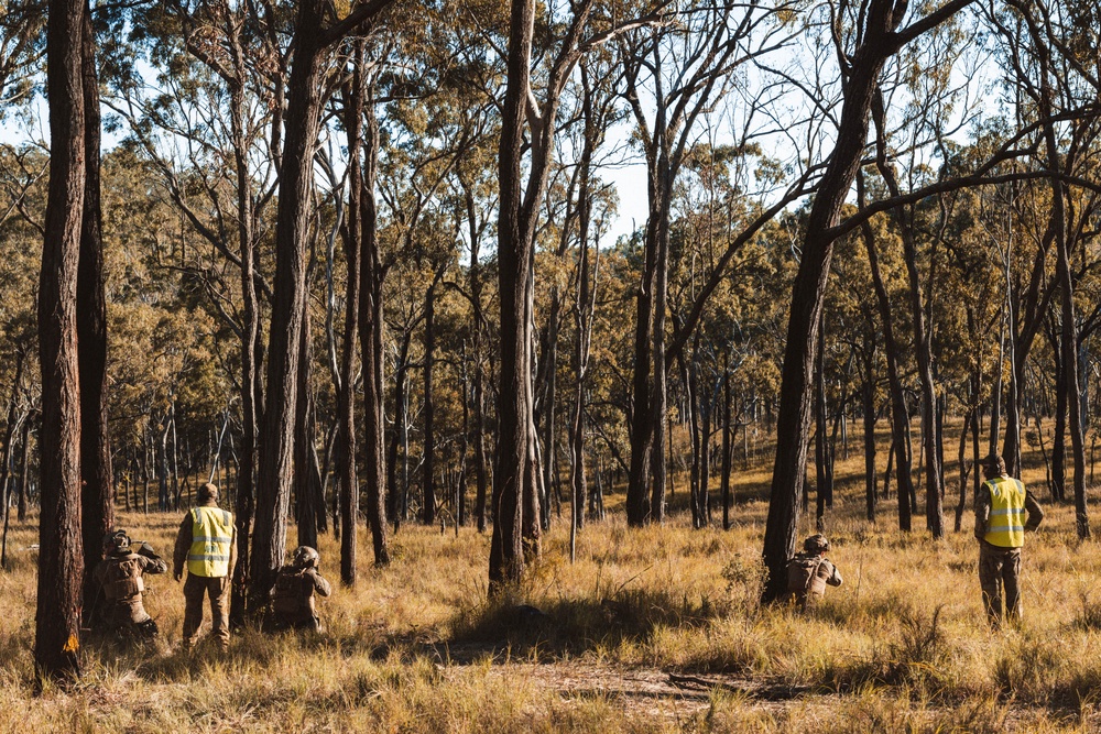1st Recon Bn., Australian Army conduct fire, maneuver drills