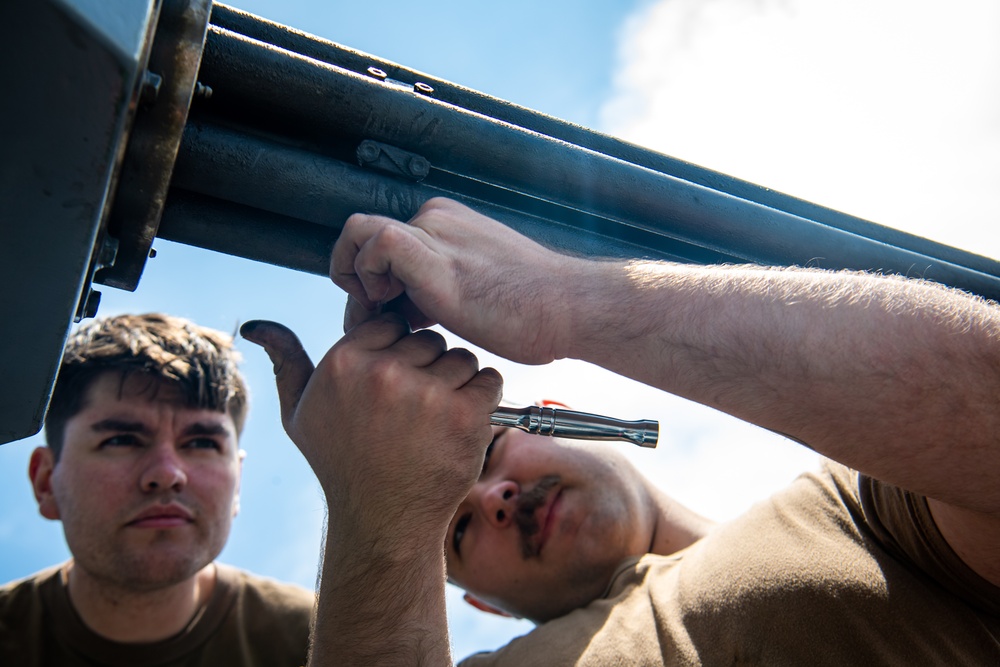 Nimitz Sailors Conduct CIWS Maintenance