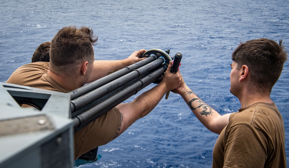 Nimitz Sailors Conduct CIWS Maintenance