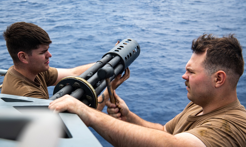 Nimitz Sailors Conduct CIWS Maintenance