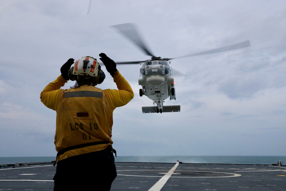 USS Gabrielle Giffords (LCS 10) gets underway for CARAT Thailand 2024