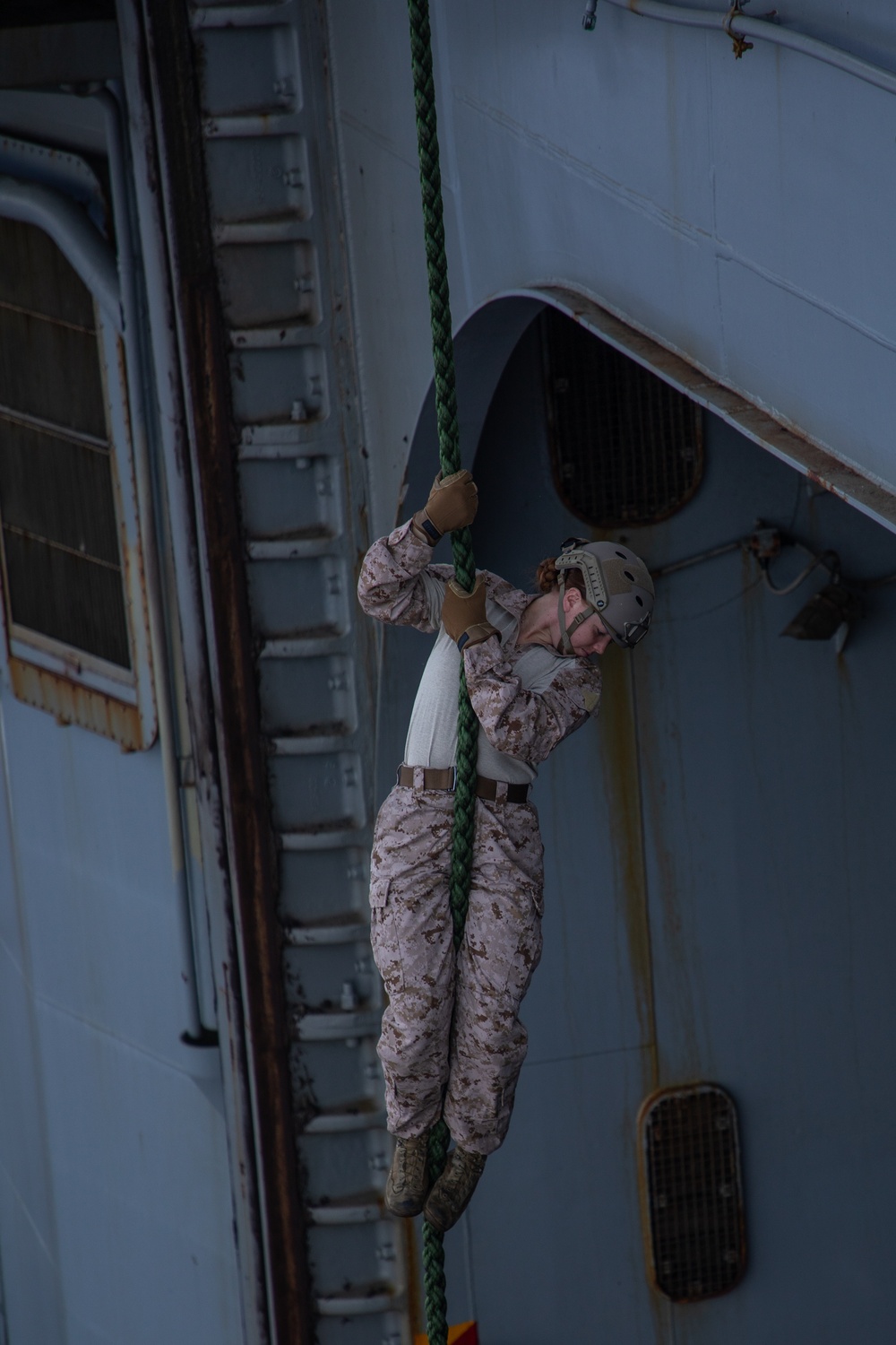 24th MEU (SOC) Fast Rope Training Aboard USS Wasp (LHD 1)