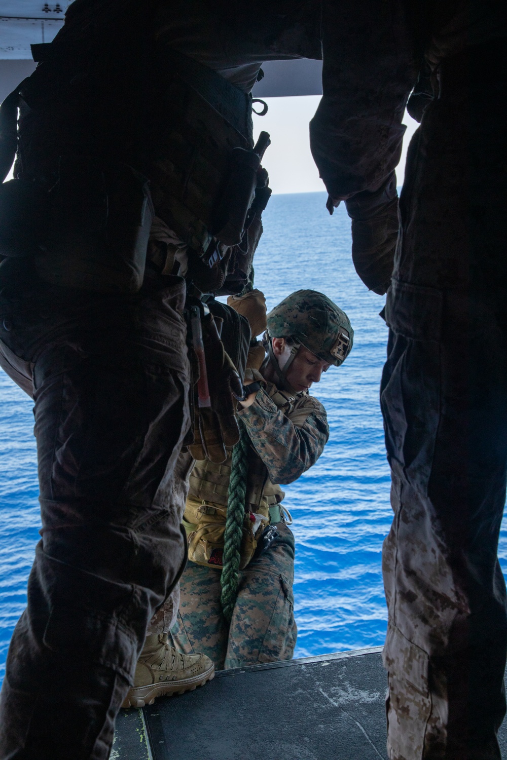 24th MEU (SOC) Fast Rope Training Aboard USS Wasp (LHD 1)