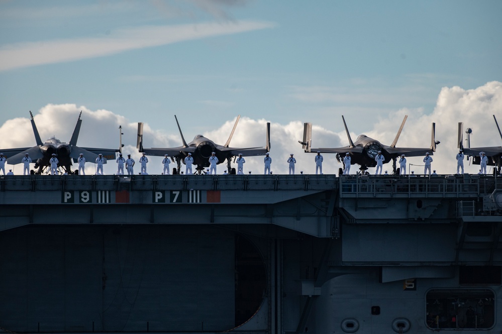 Sailors aboard USS Carl Vinson return to Joint Base Pearl Harbor-Hickam