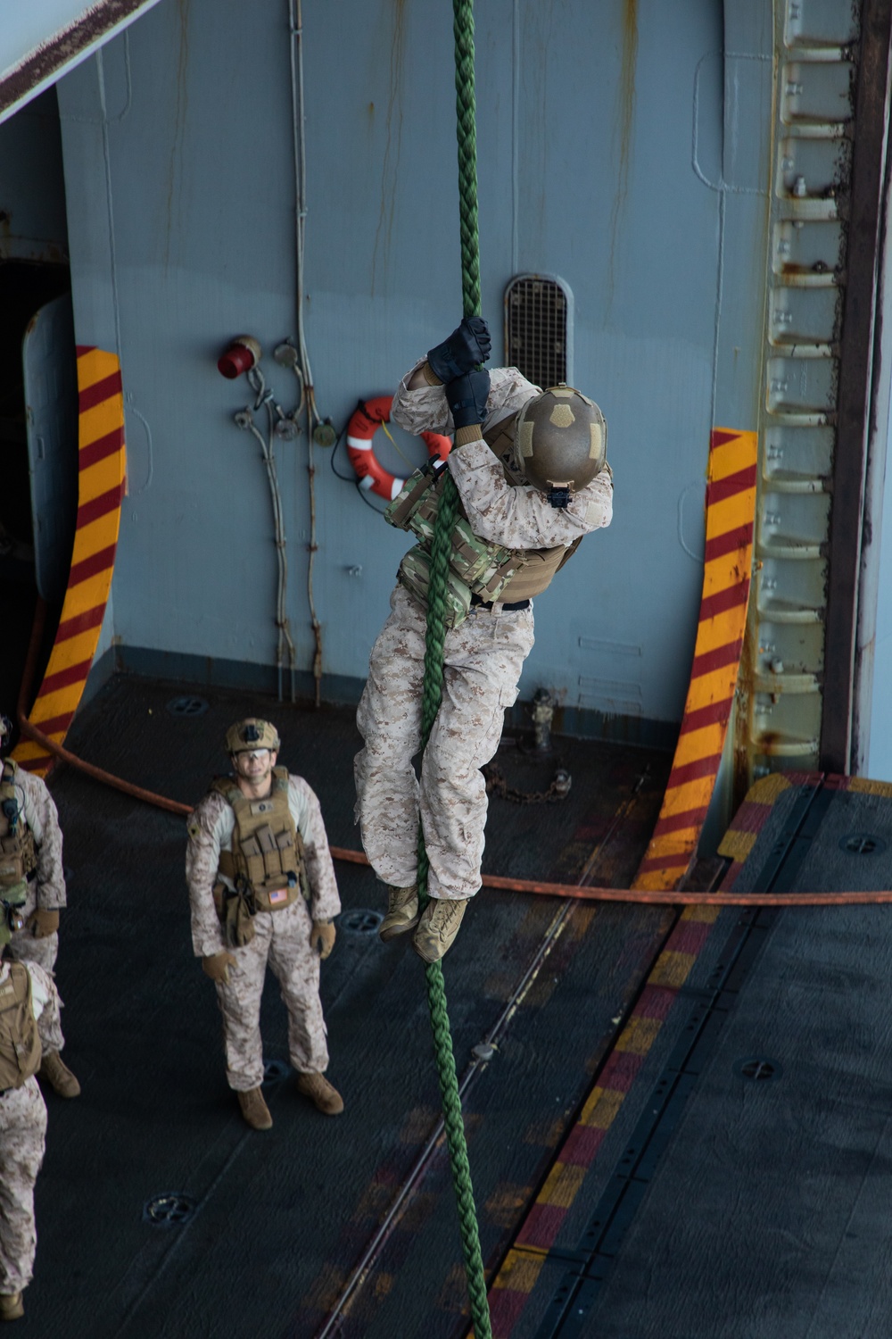 24th MEU (SOC) Fast Rope Training Aboard USS Wasp (LHD 1)