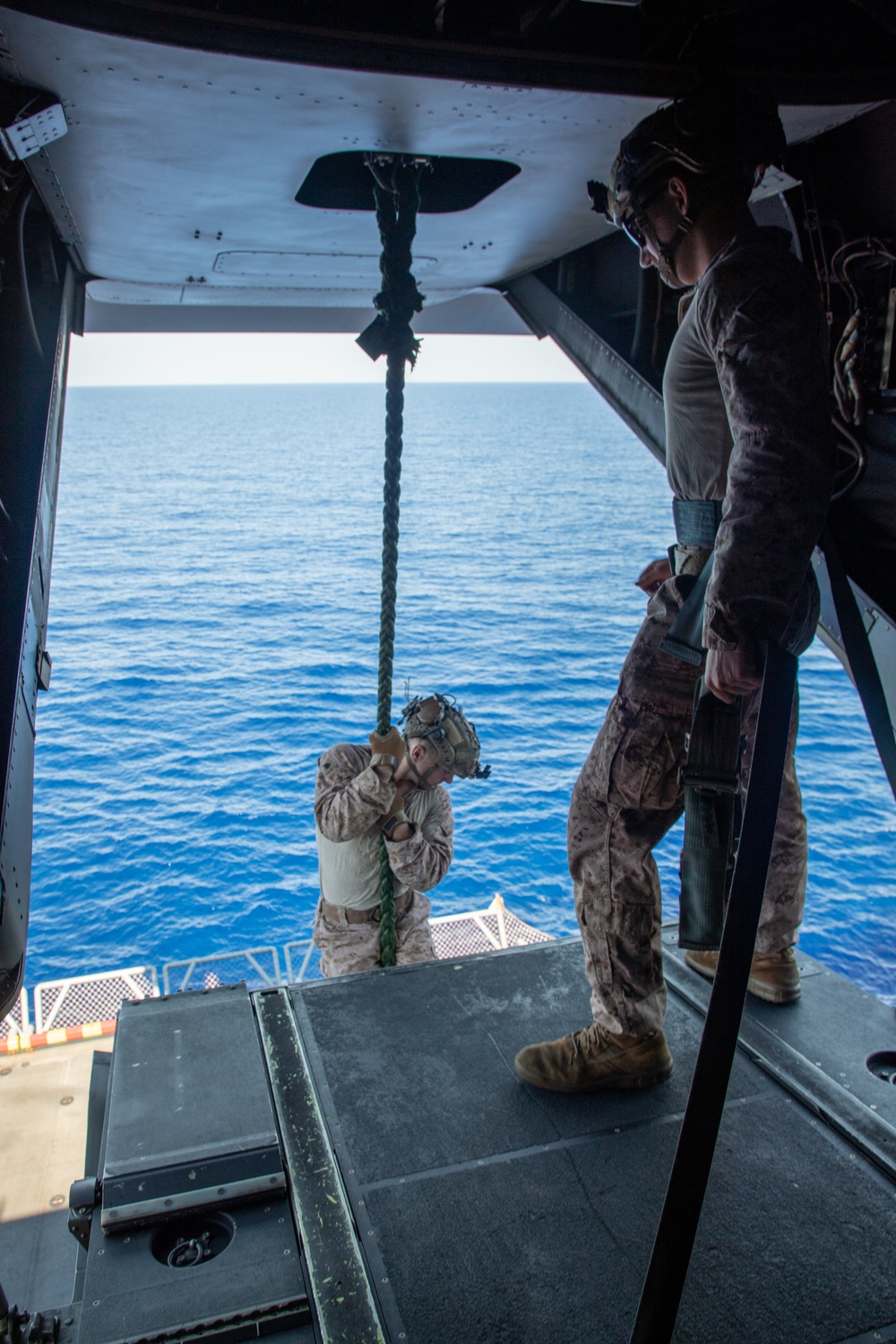 24th MEU (SOC) Fast Rope Training Aboard USS Wasp (LHD 1)