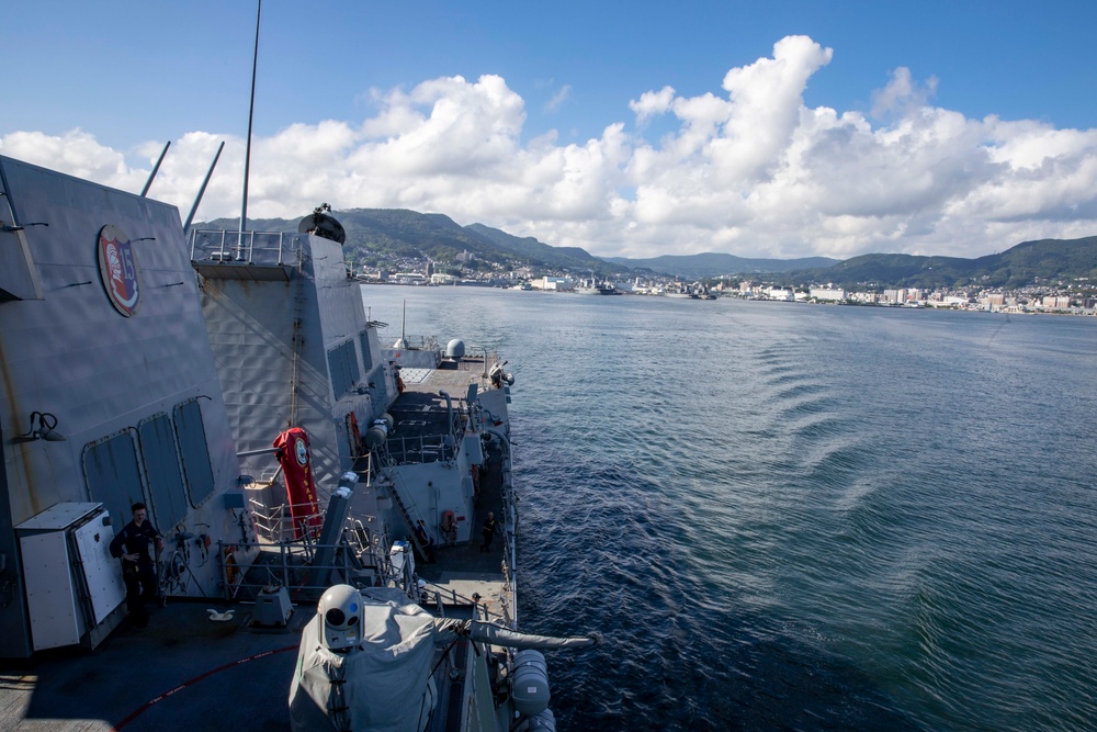 USS Ralph Johnson Departs Commander, Fleet Activities Sasebo