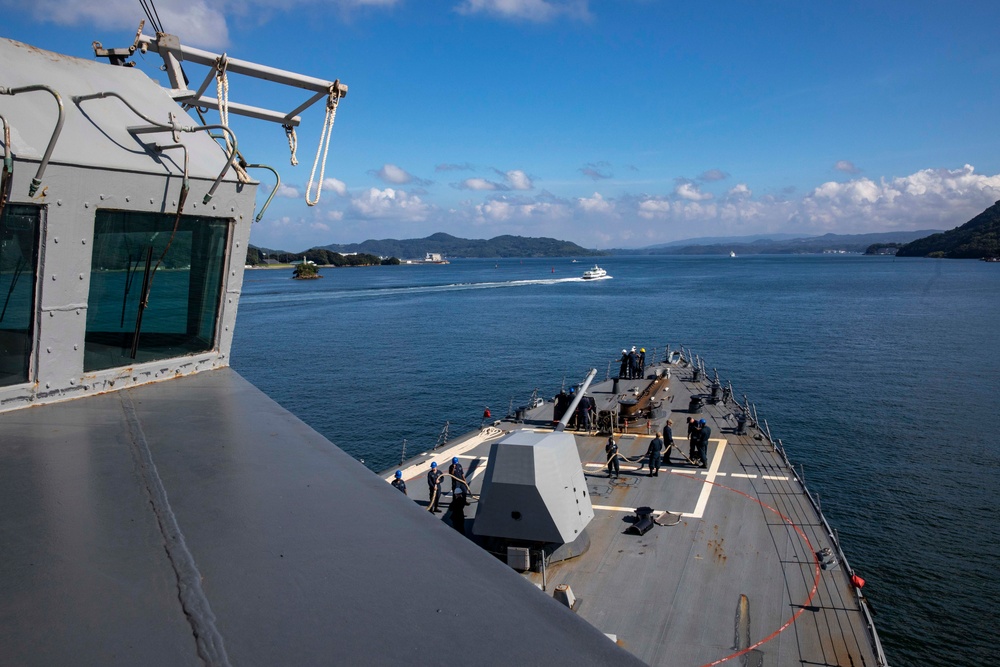 USS Ralph Johnson Departs Commander, Fleet Activities Sasebo