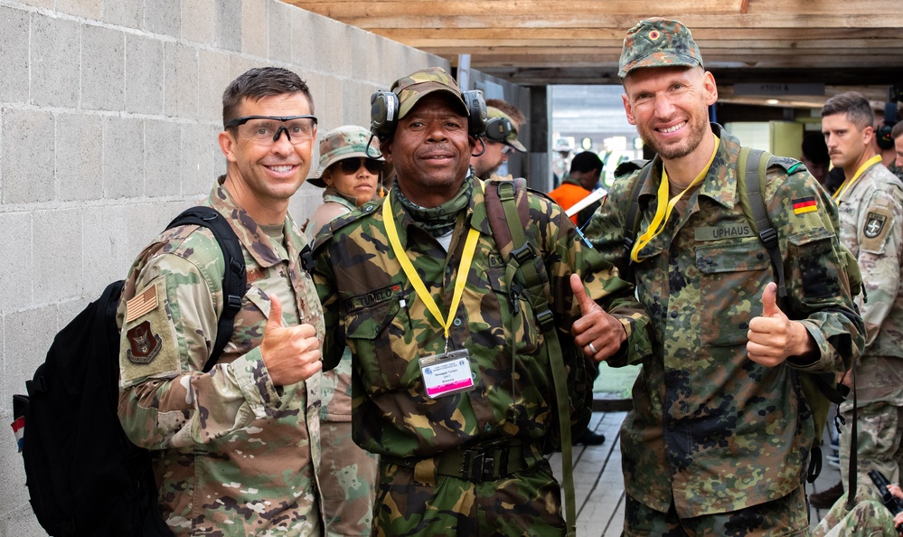 Maj. Sterling Broadhead poses for a picture with fellow competitors