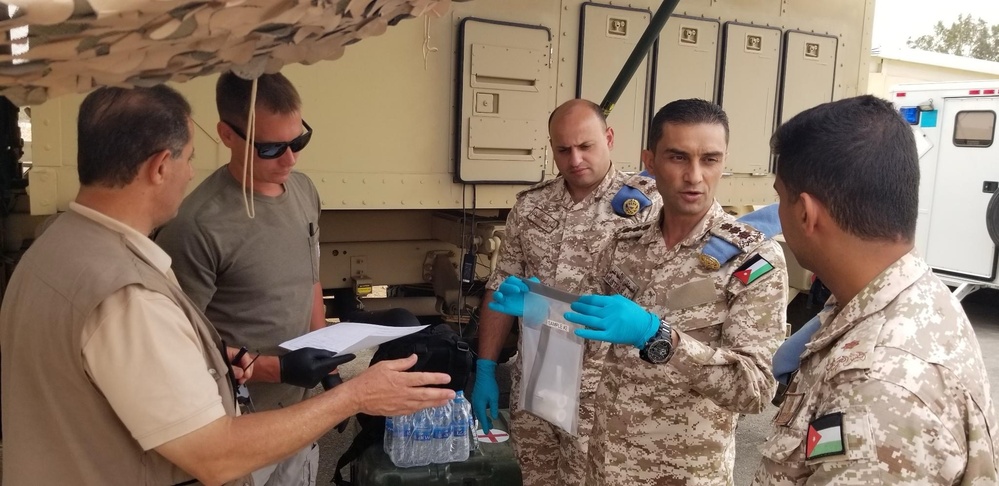 US Army civilian scientists train with Jordanian troops during Exercise Eager Lion in Jordan