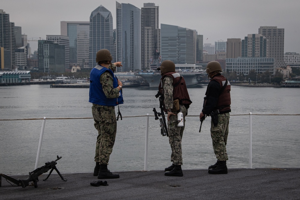 Nimitz Sailors Stand Watch