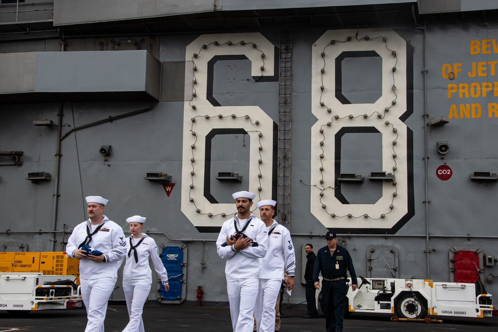 Nimitz Sailors Prepare To Shift Colors