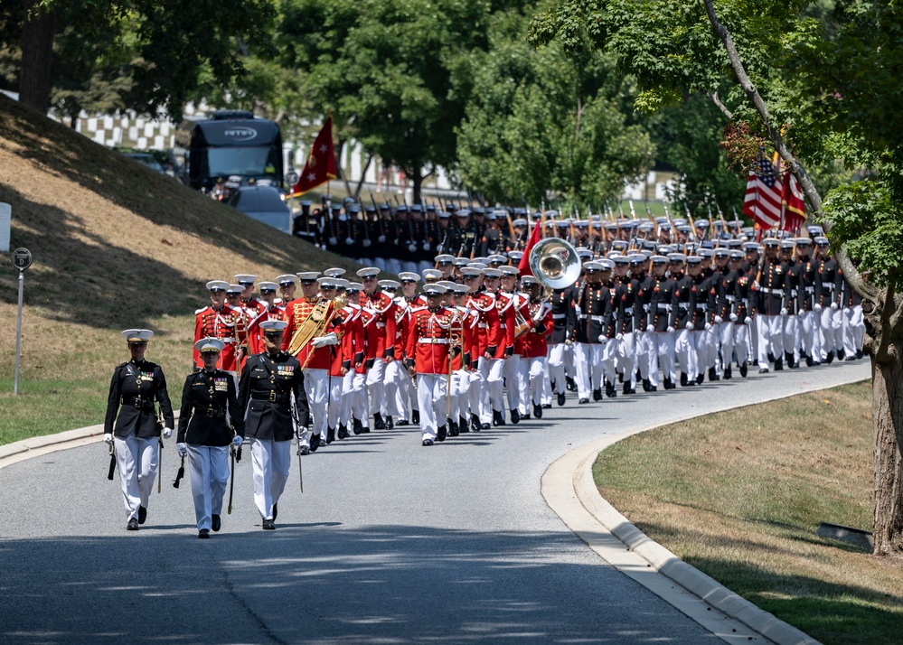 Military Funeral Honors with Funeral Escort are Conducted for Retired 29th Commandant of the Marine Corps Gen. Alfred Gray, Jr.