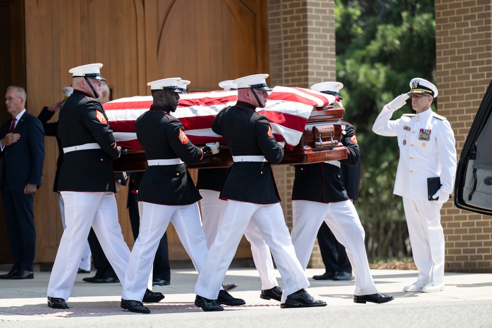 Military Funeral Honors with Funeral Escort are Conducted for Retired 29th Commandant of the Marine Corps Gen. Alfred Gray, Jr.