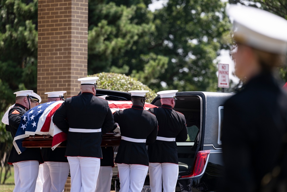 Military Funeral Honors with Funeral Escort are Conducted for Retired 29th Commandant of the Marine Corps Gen. Alfred Gray, Jr.