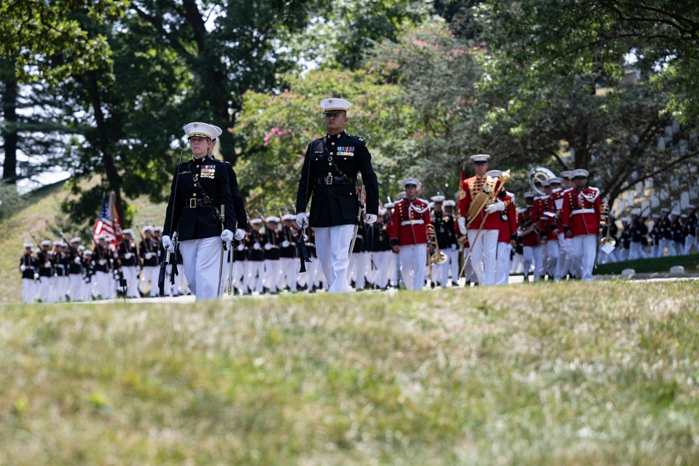 Military Funeral Honors with Funeral Escort are Conducted for Retired 29th Commandant of the Marine Corps Gen. Alfred Gray, Jr.