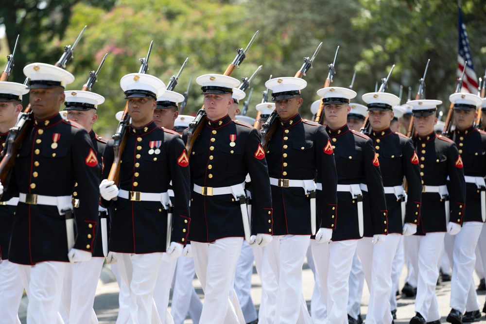 Military Funeral Honors with Funeral Escort are Conducted for Retired 29th Commandant of the Marine Corps Gen. Alfred Gray, Jr.