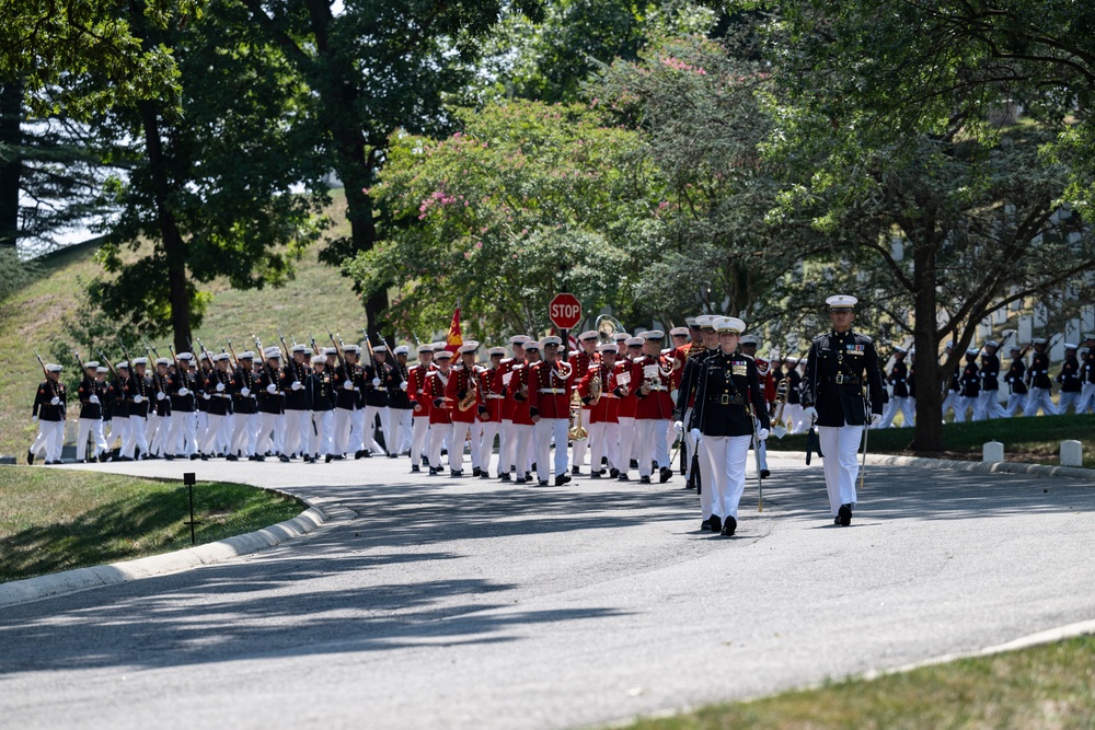 Military Funeral Honors with Funeral Escort are Conducted for Retired 29th Commandant of the Marine Corps Gen. Alfred Gray, Jr.