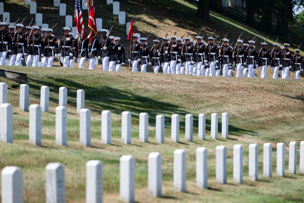 Military Funeral Honors with Funeral Escort are Conducted for Retired 29th Commandant of the Marine Corps Gen. Alfred Gray, Jr.