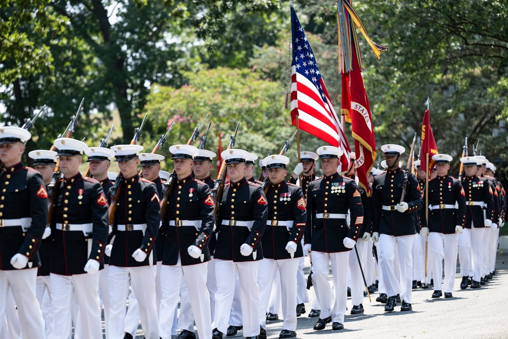 Military Funeral Honors with Funeral Escort are Conducted for Retired 29th Commandant of the Marine Corps Gen. Alfred Gray, Jr.