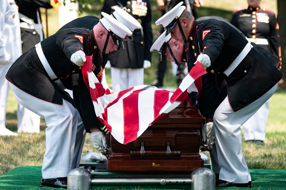 Military Funeral Honors with Funeral Escort are Conducted for Retired 29th Commandant of the Marine Corps Gen. Alfred Gray, Jr.