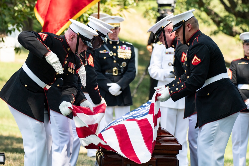 Military Funeral Honors with Funeral Escort are Conducted for Retired 29th Commandant of the Marine Corps Gen. Alfred Gray, Jr.