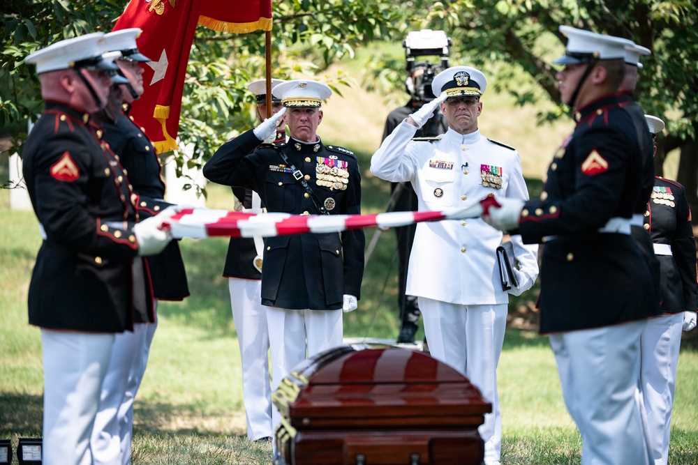 Military Funeral Honors with Funeral Escort are Conducted for Retired 29th Commandant of the Marine Corps Gen. Alfred Gray, Jr.