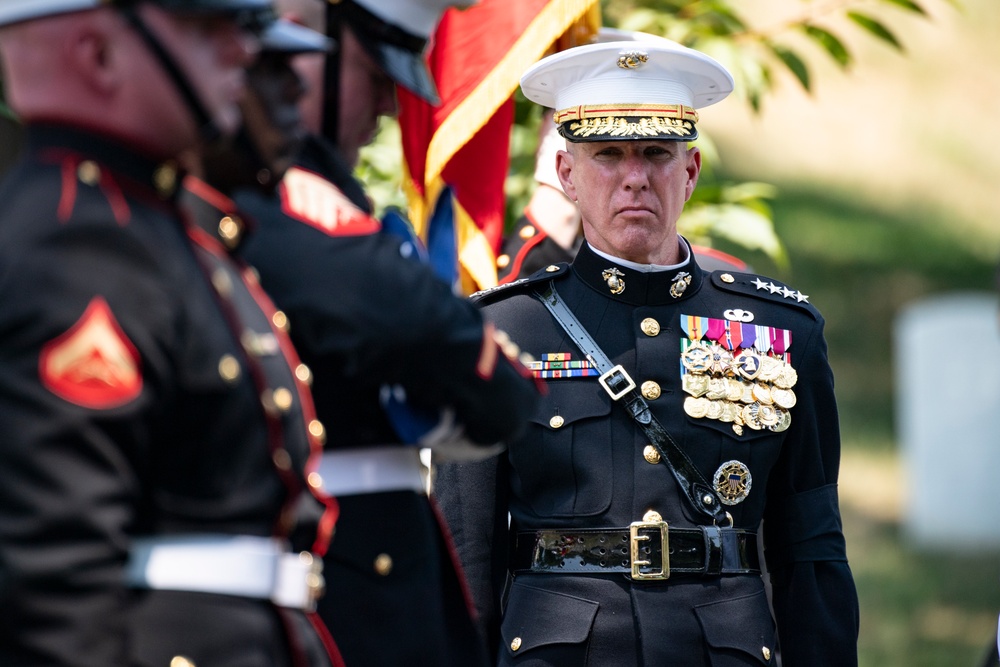 Military Funeral Honors with Funeral Escort are Conducted for Retired 29th Commandant of the Marine Corps Gen. Alfred Gray, Jr.