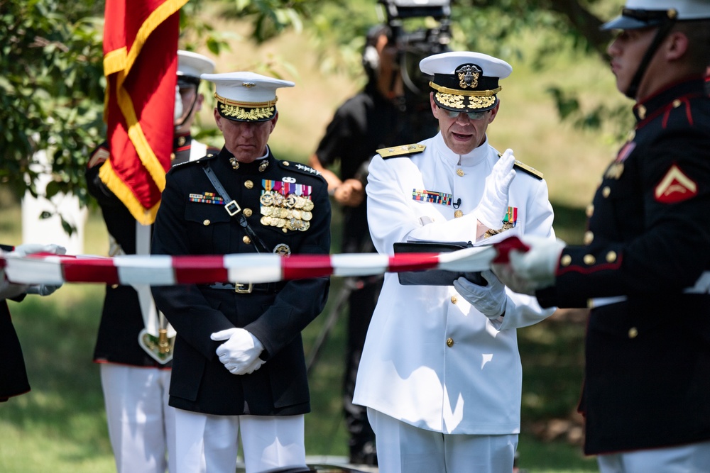 Military Funeral Honors with Funeral Escort are Conducted for Retired 29th Commandant of the Marine Corps Gen. Alfred Gray, Jr.