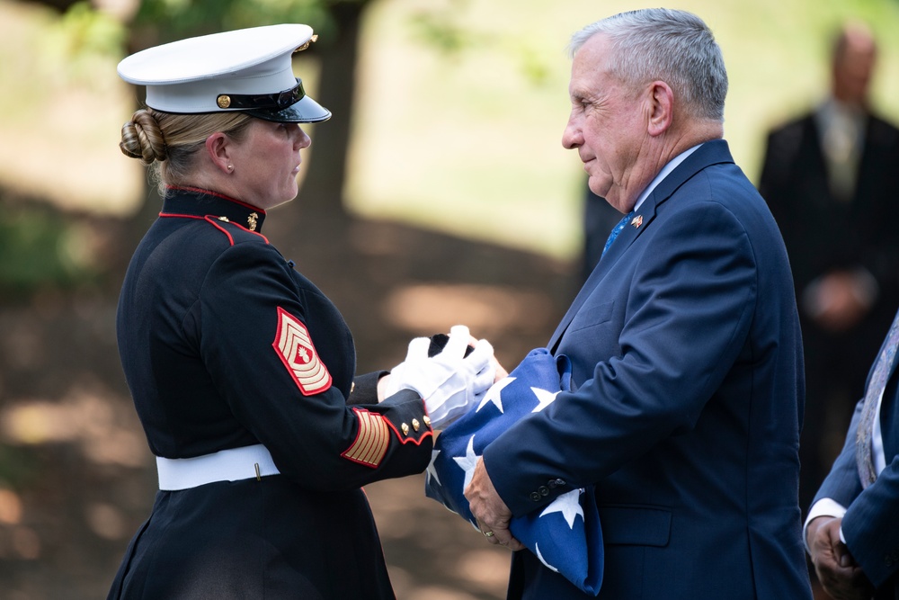 Military Funeral Honors with Funeral Escort are Conducted for Retired 29th Commandant of the Marine Corps Gen. Alfred Gray, Jr.