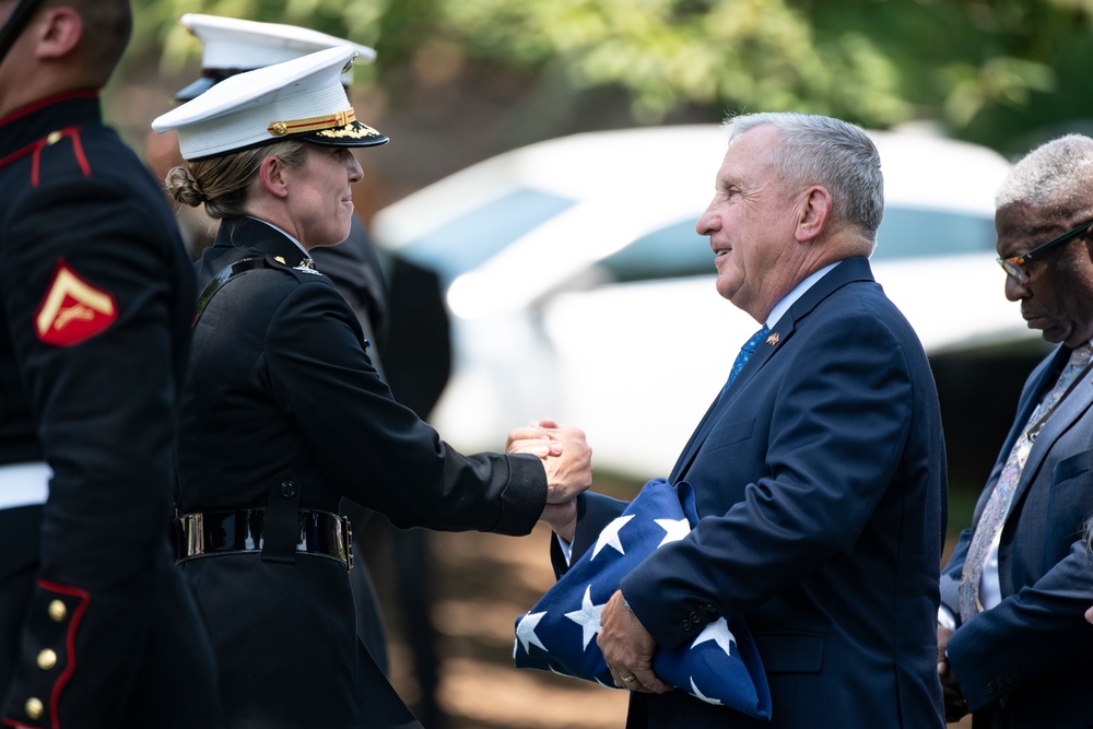 Military Funeral Honors with Funeral Escort are Conducted for Retired 29th Commandant of the Marine Corps Gen. Alfred Gray, Jr.