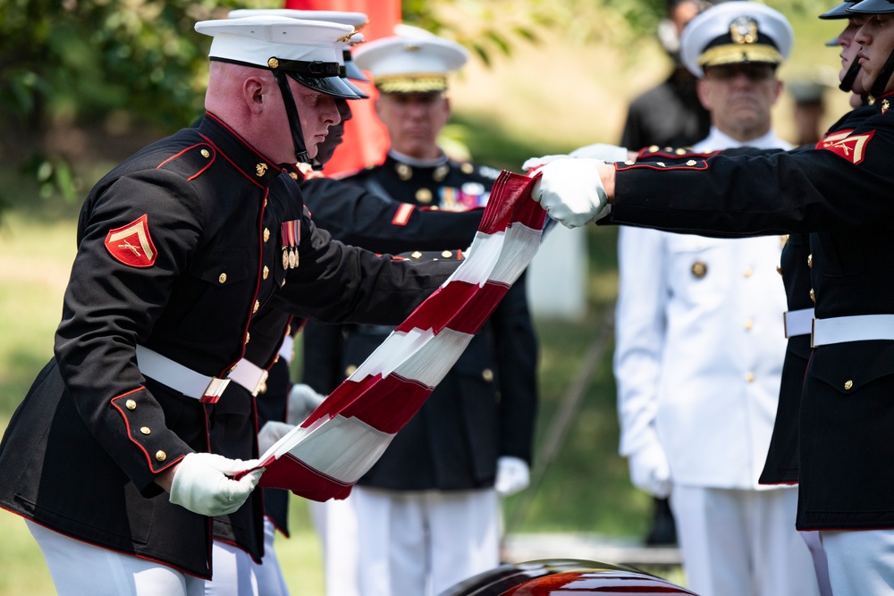 Military Funeral Honors with Funeral Escort are Conducted for Retired 29th Commandant of the Marine Corps Gen. Alfred Gray, Jr.