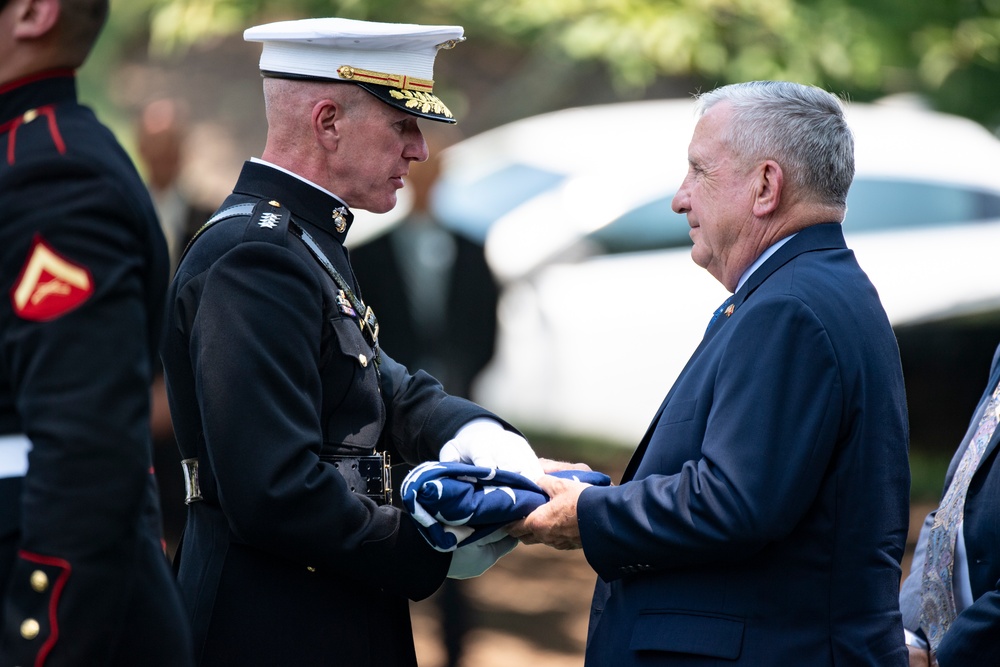 Military Funeral Honors with Funeral Escort are Conducted for Retired 29th Commandant of the Marine Corps Gen. Alfred Gray, Jr.