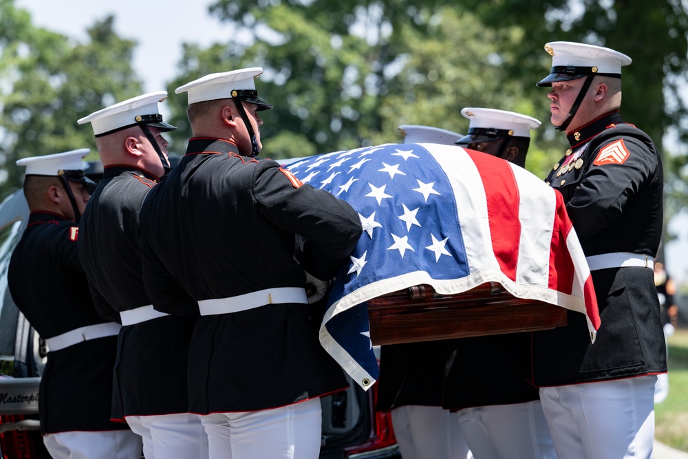 Military Funeral Honors with Funeral Escort are Conducted for Retired 29th Commandant of the Marine Corps Gen. Alfred Gray, Jr.