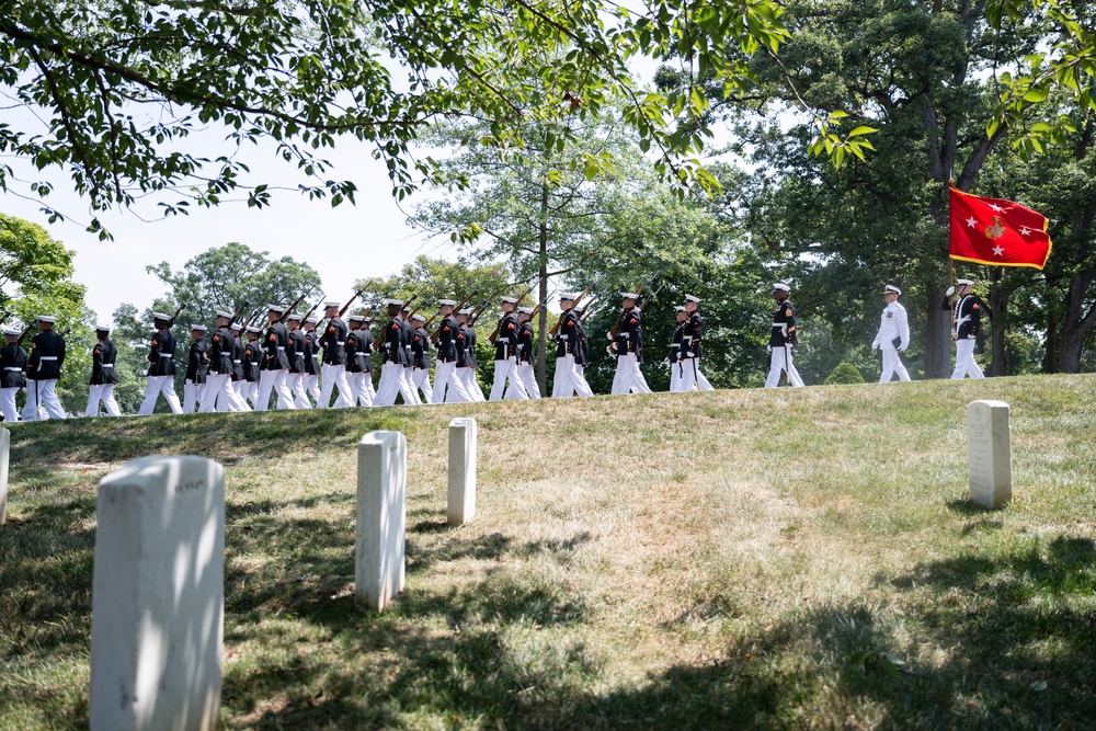 Military Funeral Honors with Funeral Escort are Conducted for Retired 29th Commandant of the Marine Corps Gen. Alfred Gray, Jr.