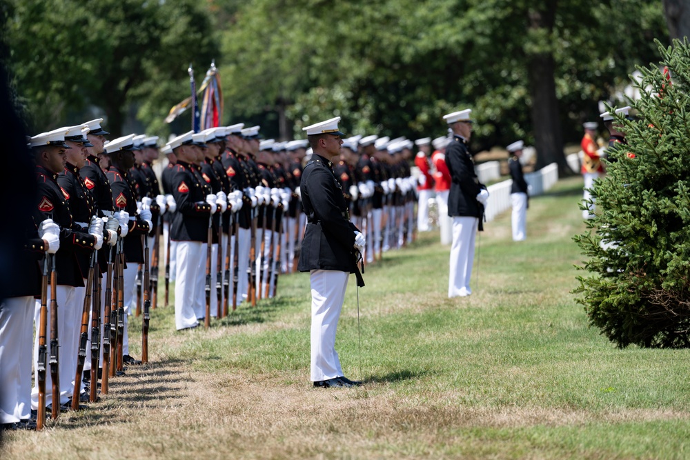 Military Funeral Honors with Funeral Escort are Conducted for Retired 29th Commandant of the Marine Corps Gen. Alfred Gray, Jr.