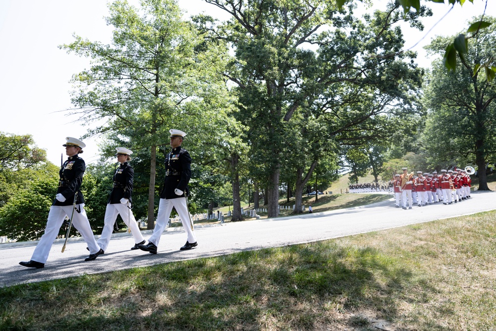 Military Funeral Honors with Funeral Escort are Conducted for Retired 29th Commandant of the Marine Corps Gen. Alfred Gray, Jr.