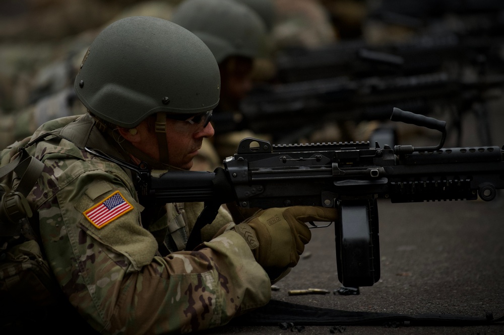 OCS Phase III candidates conduct platoon STX lanes at Leschi Town