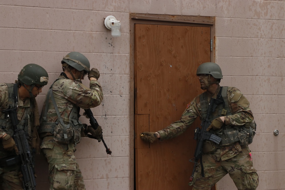 Officer candidates assault a mock city