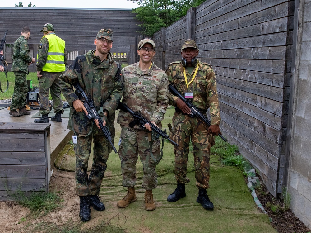 Competitors pose for a photo