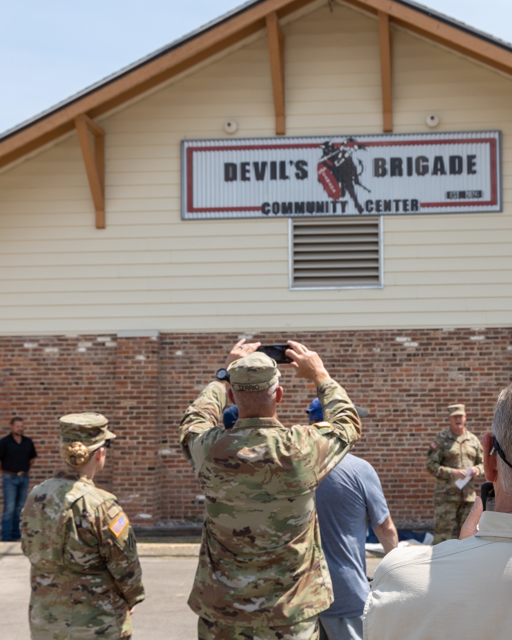 Devil's Brigade Community Center Sign Unveiling