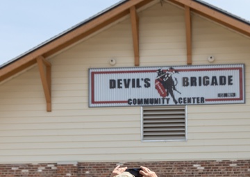 Devil's Brigade Community Center Sign Unveiling