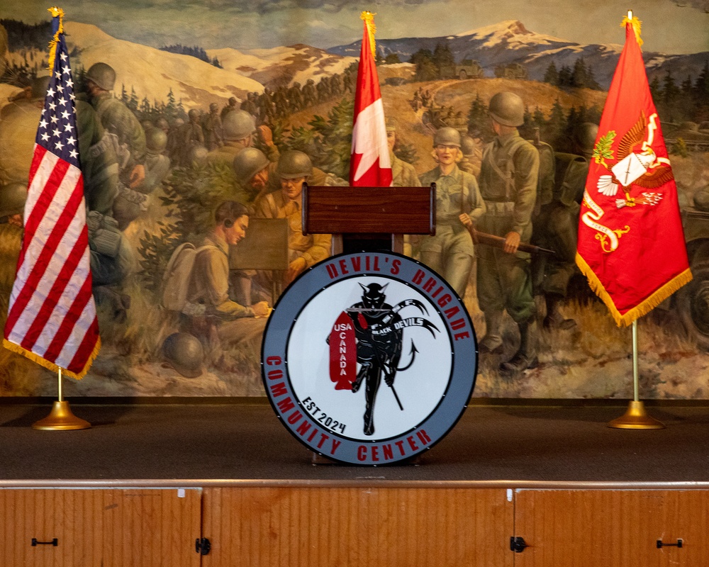 Devil's Brigade Community Center Sign Unveiling