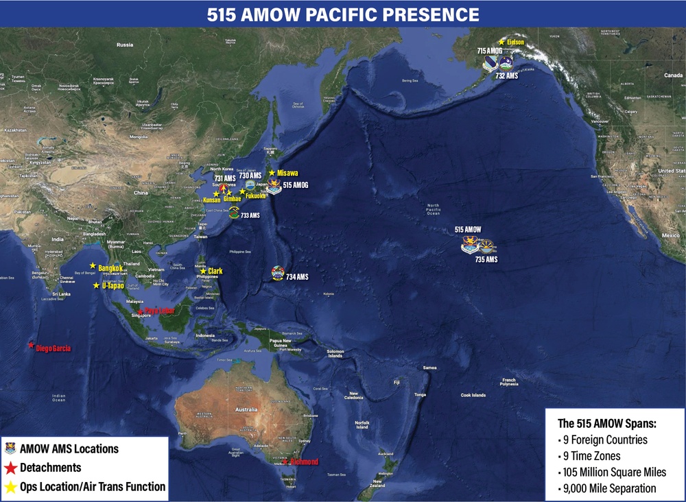 515th Air Mobility Operations Wing Pacific Presence Map