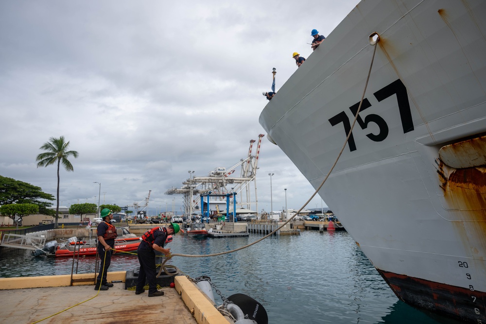 USCGC Midgett arrives at Sand Island during RIMPAC 2024