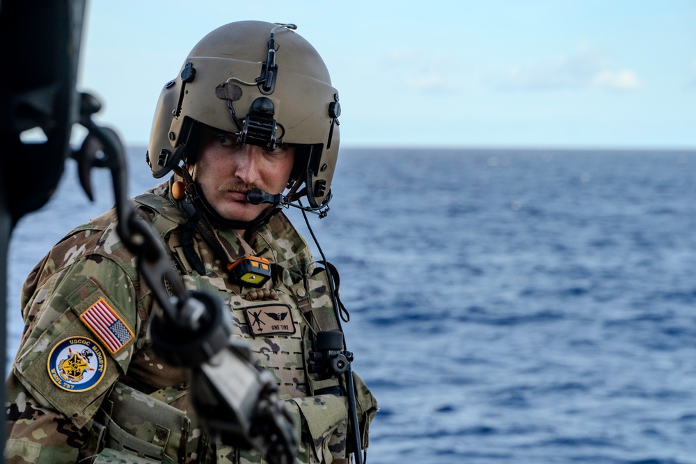 25th Combat Aviation Brigade Soldier aboard USCGC Midgett during RIMPAC 2024